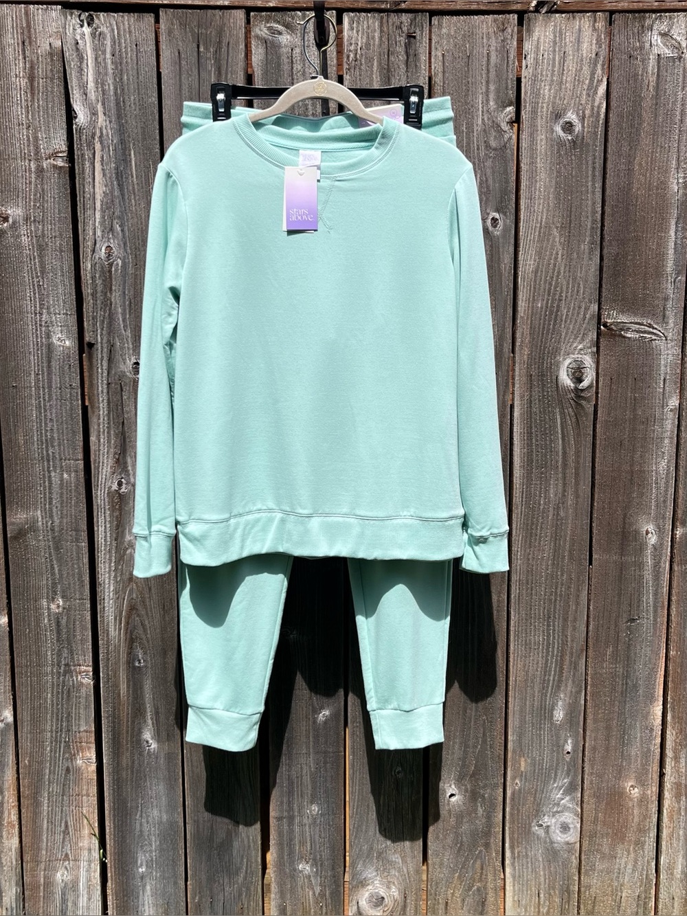 Stars Above mint green fleece sweatsuit size medium